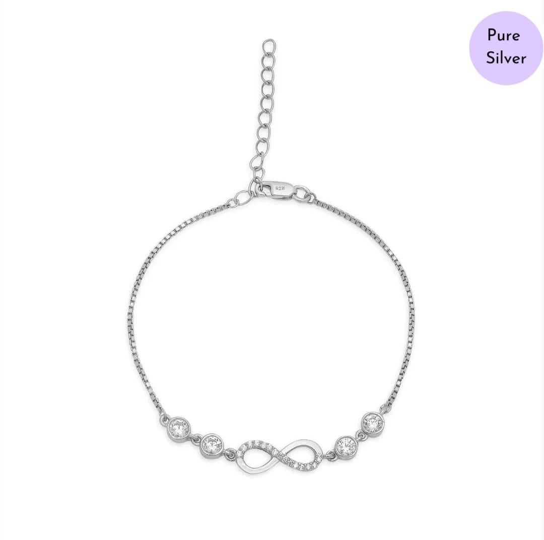 Boundless Elegance Rhodium-Infused 925 Silver Bracelet