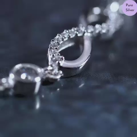Infinity Rhodium plated CZ 925 Sterling Silver Bracelet