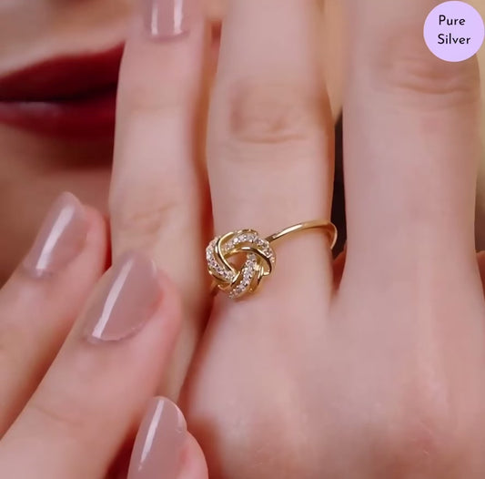 Golden Echo Gold plated 925 Sterling Silver Adjustable Ring (Adjustable)