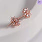 Floral Radiance Rose Gold 925 Sterling Silver Stud Earrings
