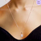Square Symphony Rose Gold Plated 925 Silver Pendant with Chain