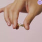 Aurora Leaf Adjustable Gold-Plated 925 Sterling Silver Ring